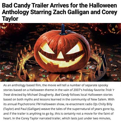 Bad Candy Trailer Arrives for the Halloween Anthology Starring Zach Galligan and Corey Taylor